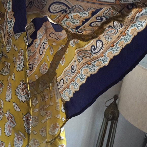 ANTHROPOLOGIE BOHO 💯% SILK RARE LIMITED EDITION WHAT GOES AROUND BOHO TOP 6 - Picture 9 of 16